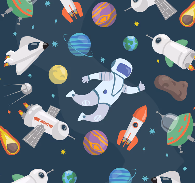 Store enrouleur chambre enfant vaisseaux spatiaux - TenStickers