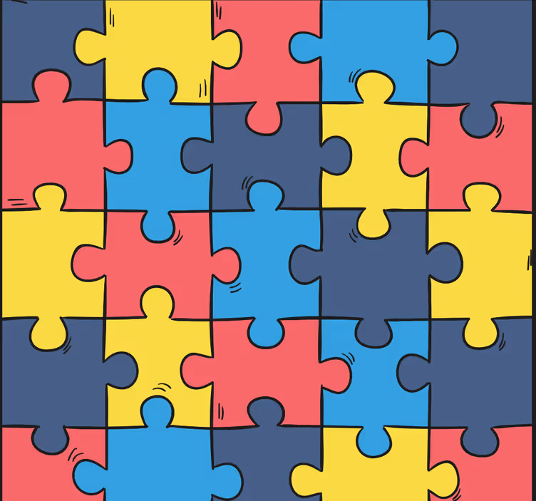 Store enrouleur chambre enfant puzzle arc-en-ciel - TenStickers