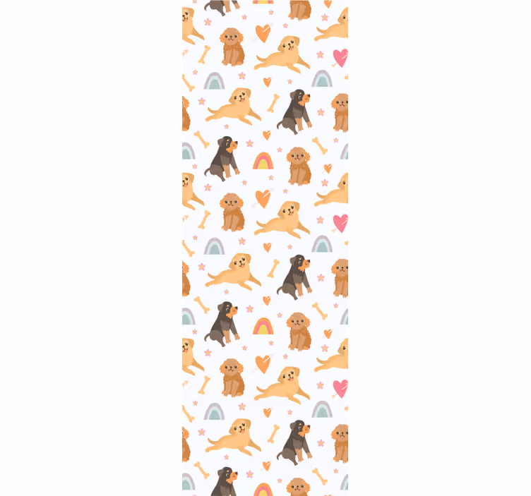 Store enrouleur chambre enfant motif chien mignon et arc-en-ciel - TenStickers