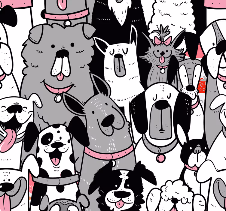 Store enrouleur chambre enfant chien aux contours - TenStickers