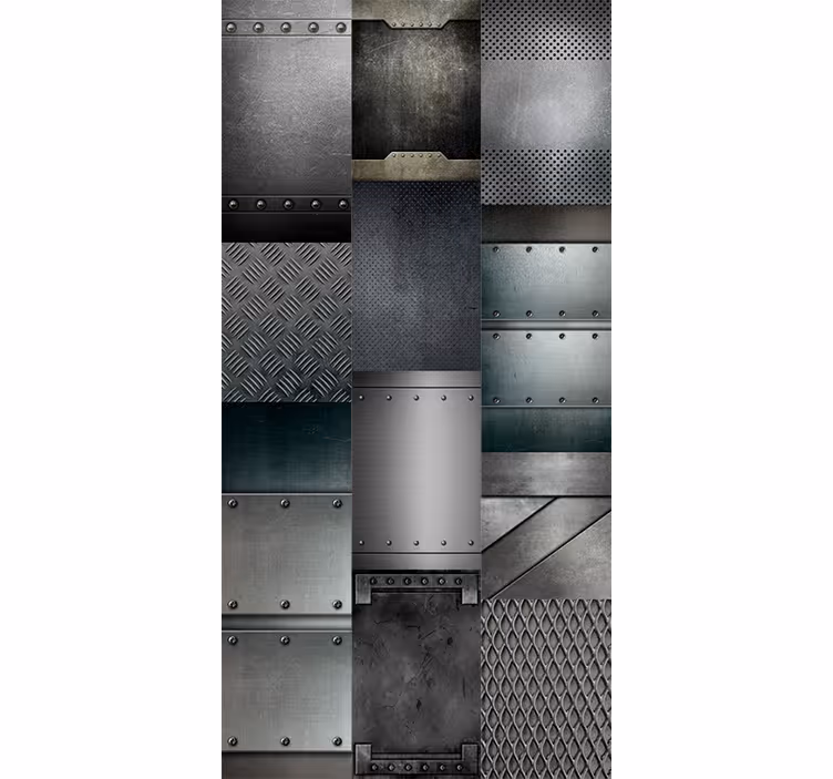 Store enrouleur bureaux motif blocs noirs métalliques - TenStickers