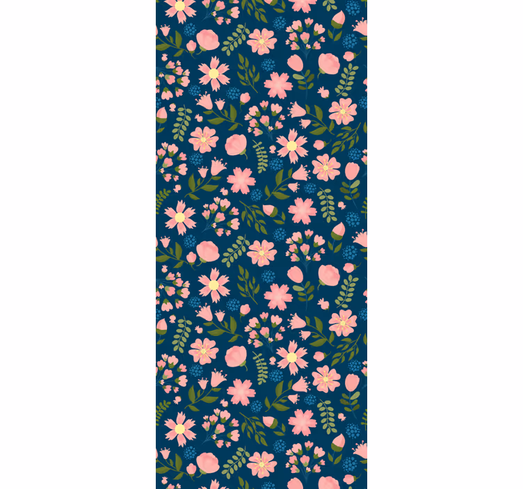 Store enrouleur bureaux imprimé floral bleu - TenStickers