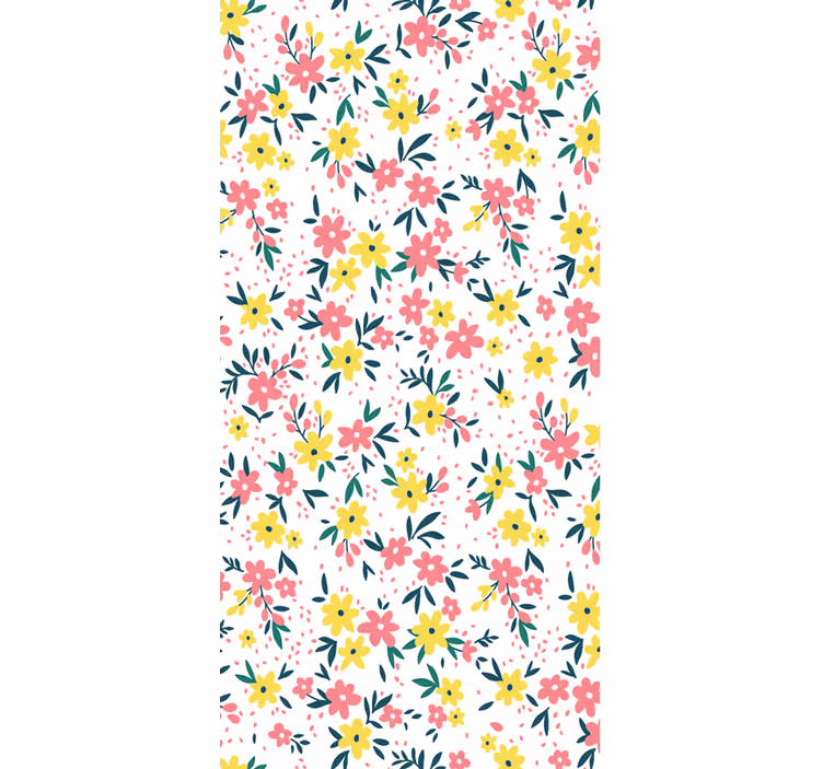 Store enrouleur bureaux imprimé floral blanc - TenStickers