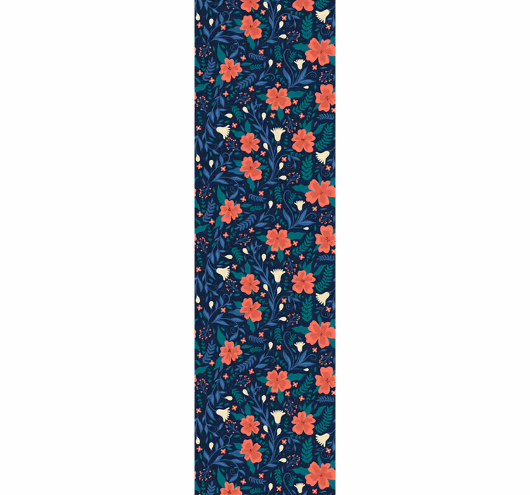Store enrouleur bureaux fleurs artistiques nordiques - TenStickers