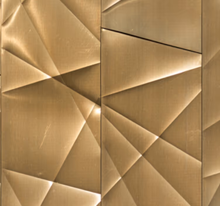 Store enrouleur bureaux texture polygonale dorée 3d - TenStickers