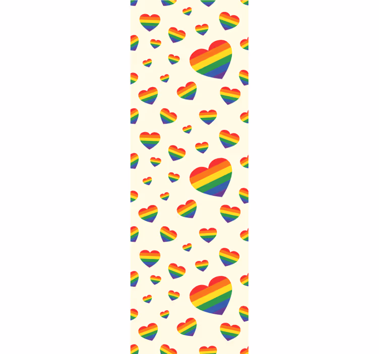 Store enrouleur pour chambre ado motifs cœurs arc-en-ciel - TenStickers