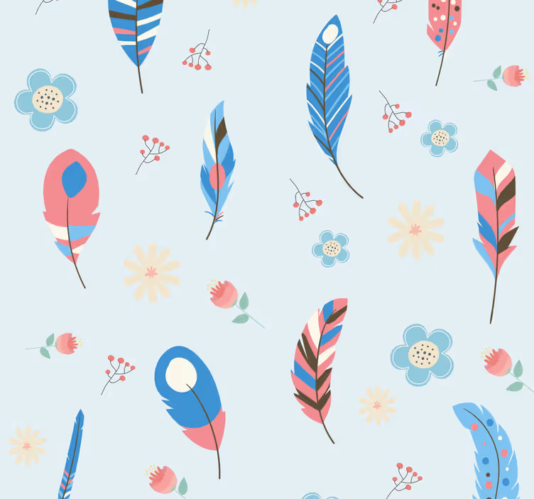 Store enrouleur pour chambre ado motif plumes bohèmes - TenStickers