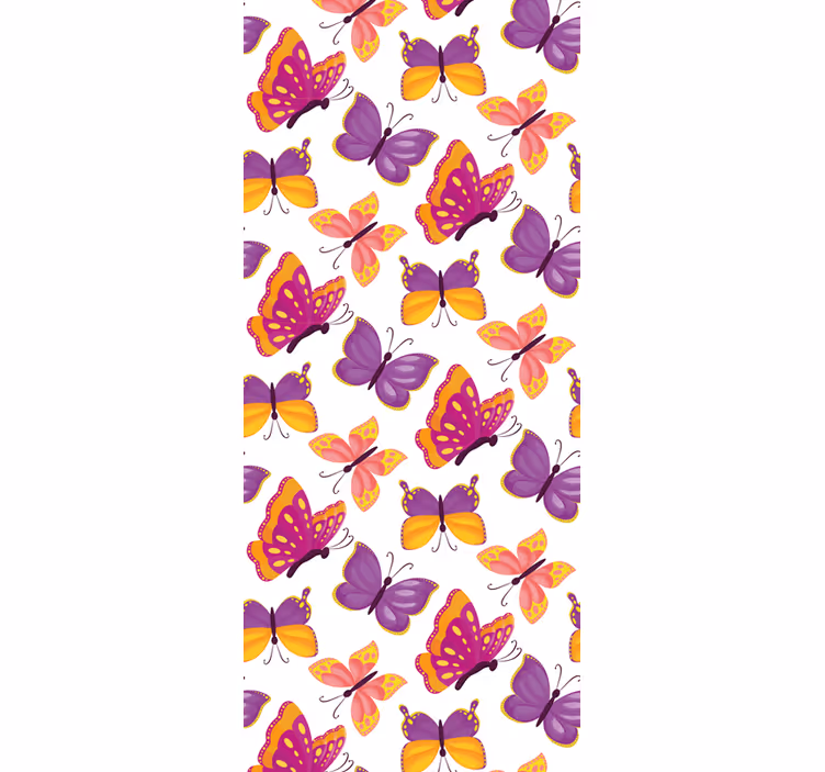 Store enrouleur pour chambre ado motif papillons rose et jaune - TenStickers