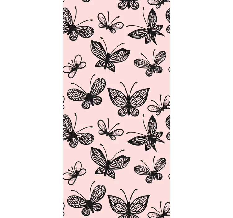 Store enrouleur pour chambre ado motif papillons noirs - TenStickers