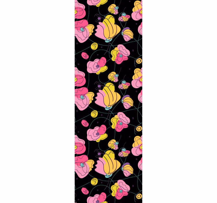 Store enrouleur pour chambre ado motif fleurs néon - TenStickers