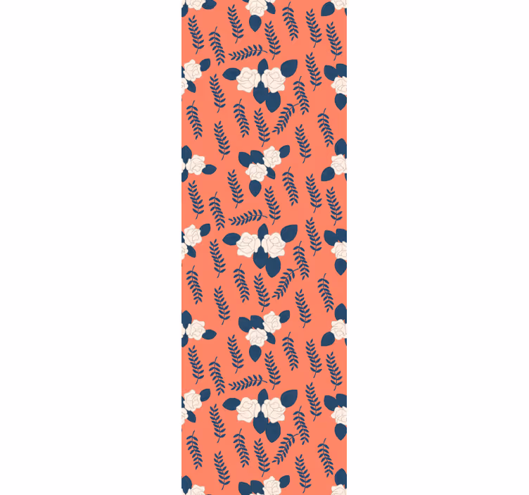 Store enrouleur pour chambre ado motif fleurs orange rose - TenStickers