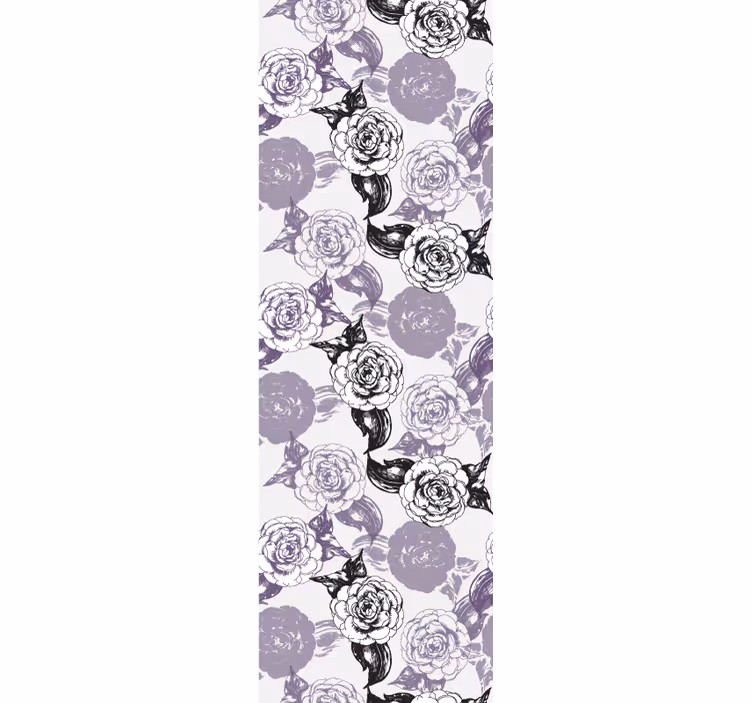 Store enrouleur pour chambre ado motif fleurs noires et violettes - TenStickers