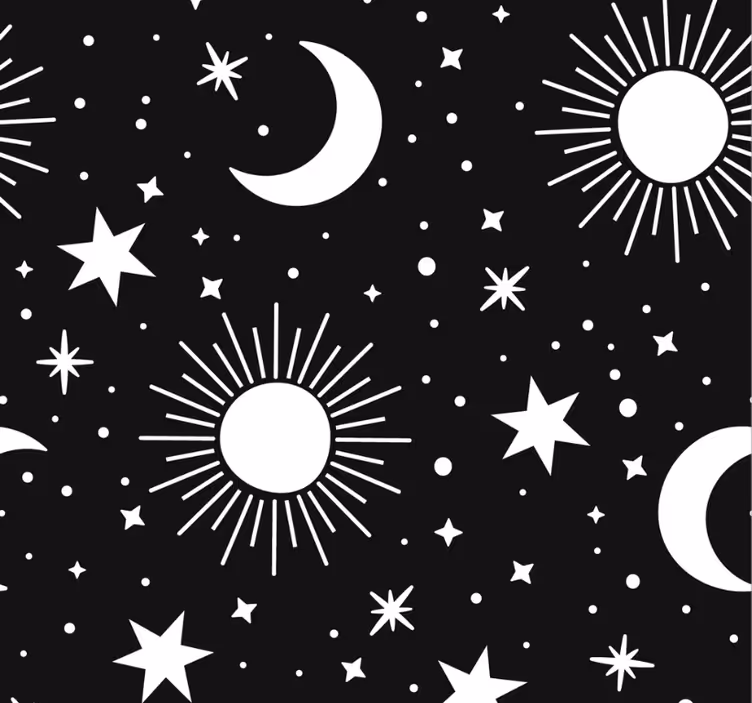 Store enrouleur pour chambre ado étoiles et lunes blanches - TenStickers