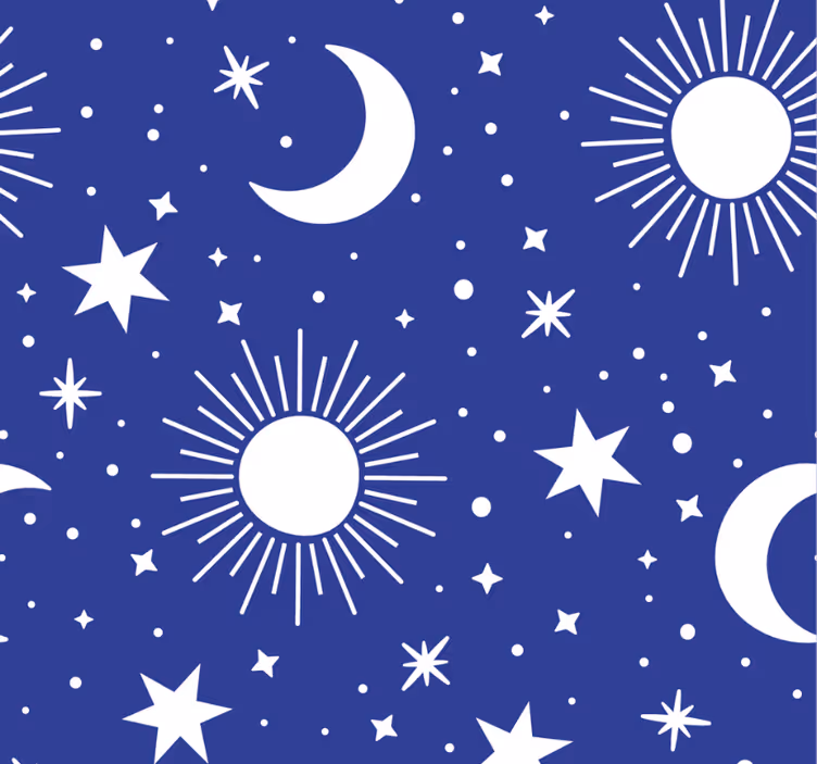 Store enrouleur pour chambre ado étoiles et lunes bleues - TenStickers