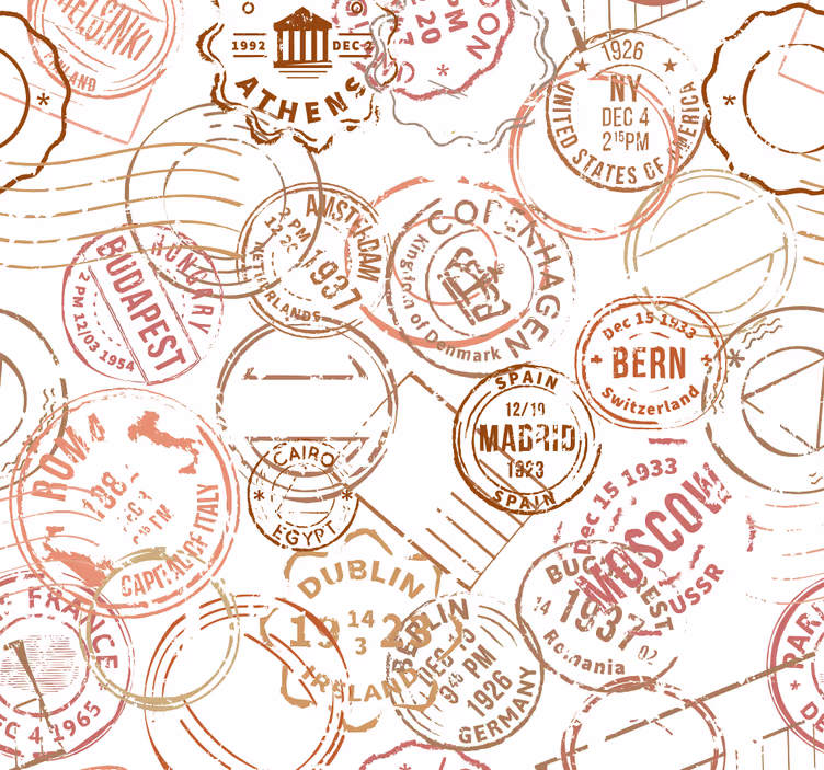 Store enrouleur pour chambre ado timbres rétro - TenStickers