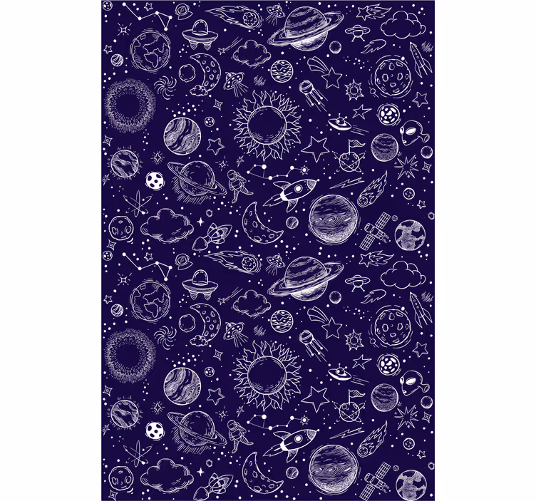 Store enrouleur pour chambre ado doodle planétaire - TenStickers