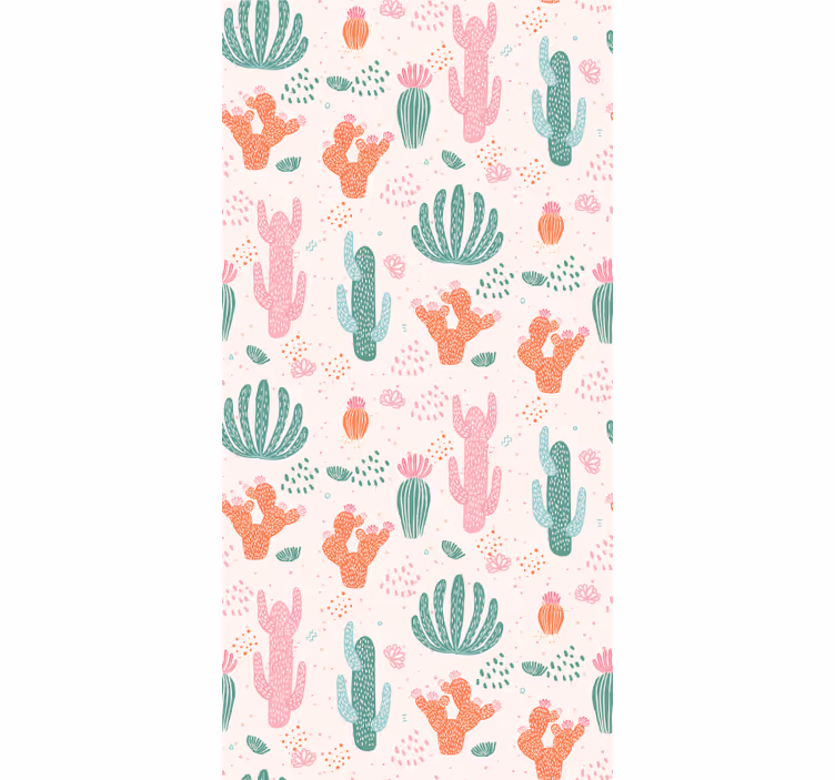 Store enrouleur pour chambre ado motif cactus rétro coloré - TenStickers