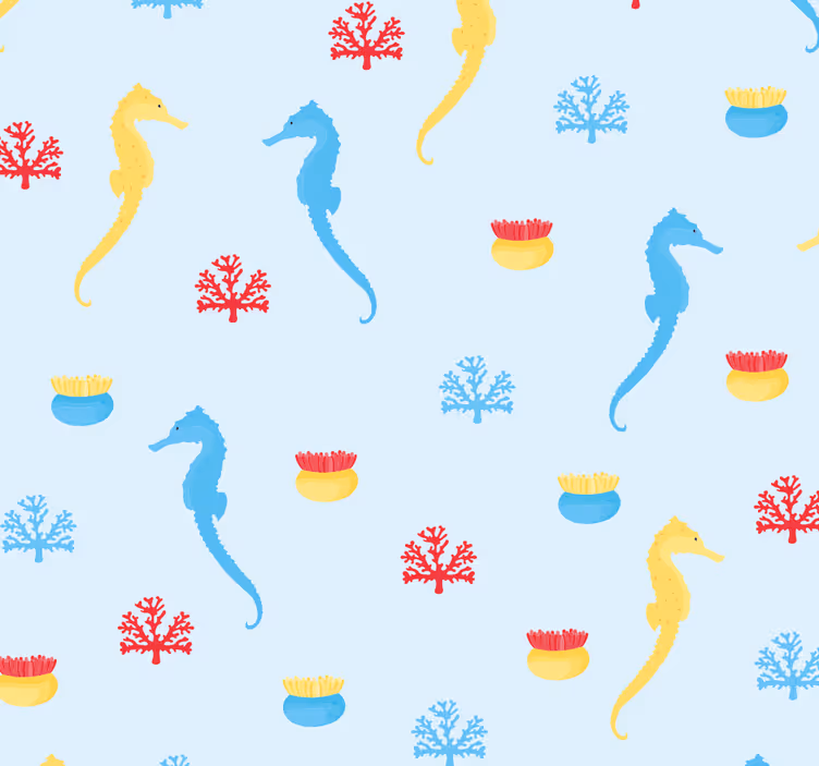 Store enrouleur pour chambre ado hippocampe et corail - TenStickers