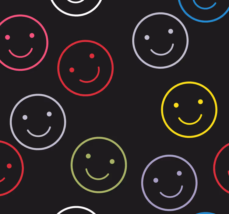 Store enrouleur pour chambre ado visages souriants colorés - TenStickers