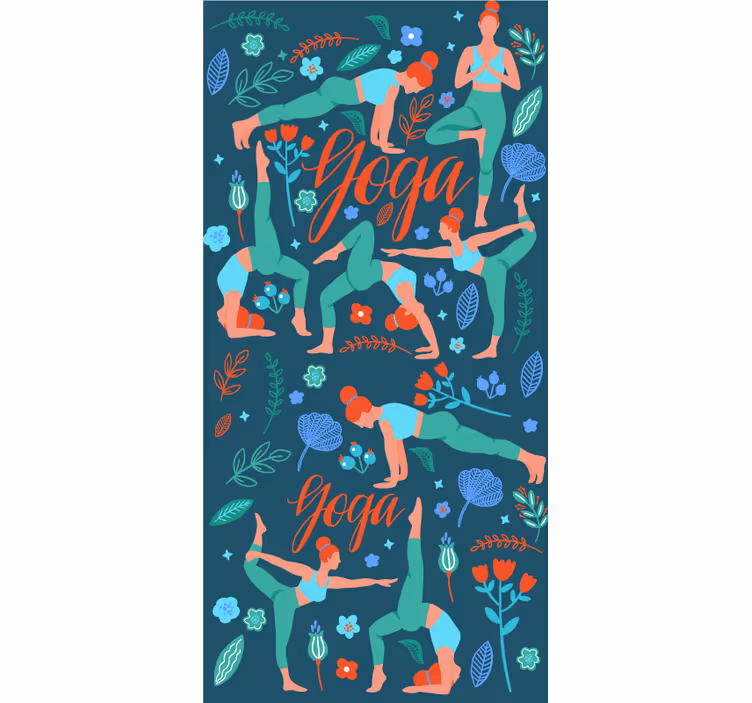 Store enrouleur pour chambre ado femme faisant du yoga - TenStickers