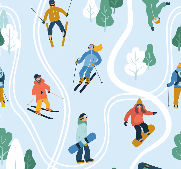 Store enrouleur pour chambre ado ski bleu - TenStickers