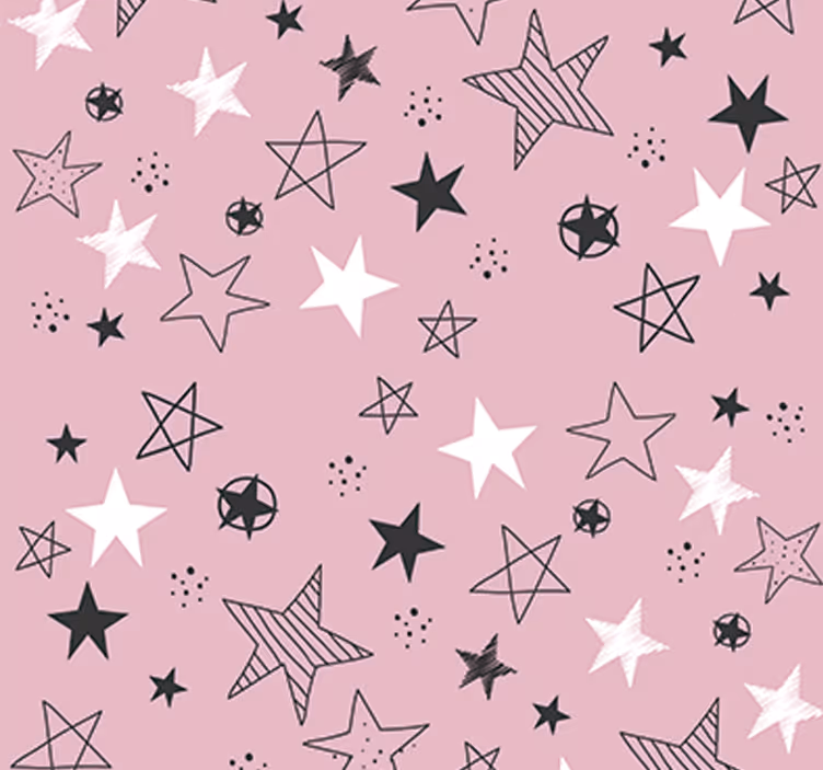 Store enrouleur pour chambre ado étoiles roses - TenStickers