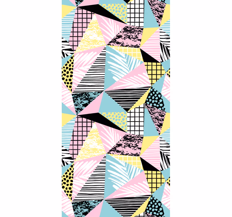 Store enrouleur moderne design tropical palmiers et géométrique - TenStickers