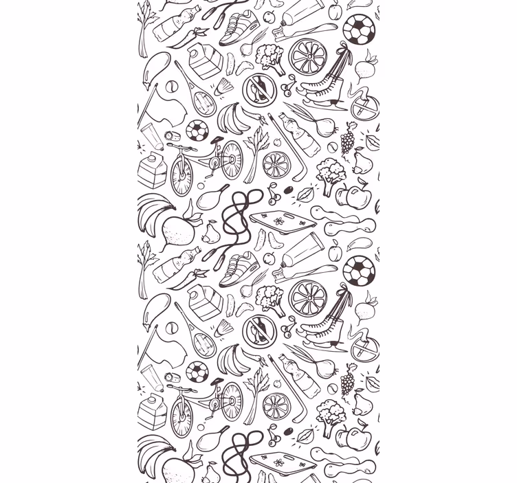 Store enrouleur moderne dessins symboles sportifs - TenStickers