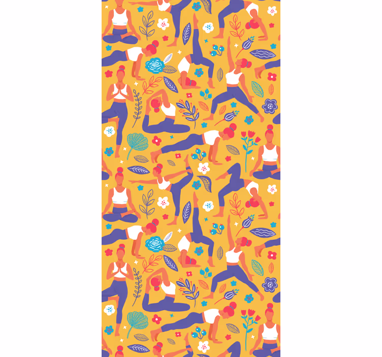 Store enrouleur moderne doodle de yoga dessiné à la main - TenStickers