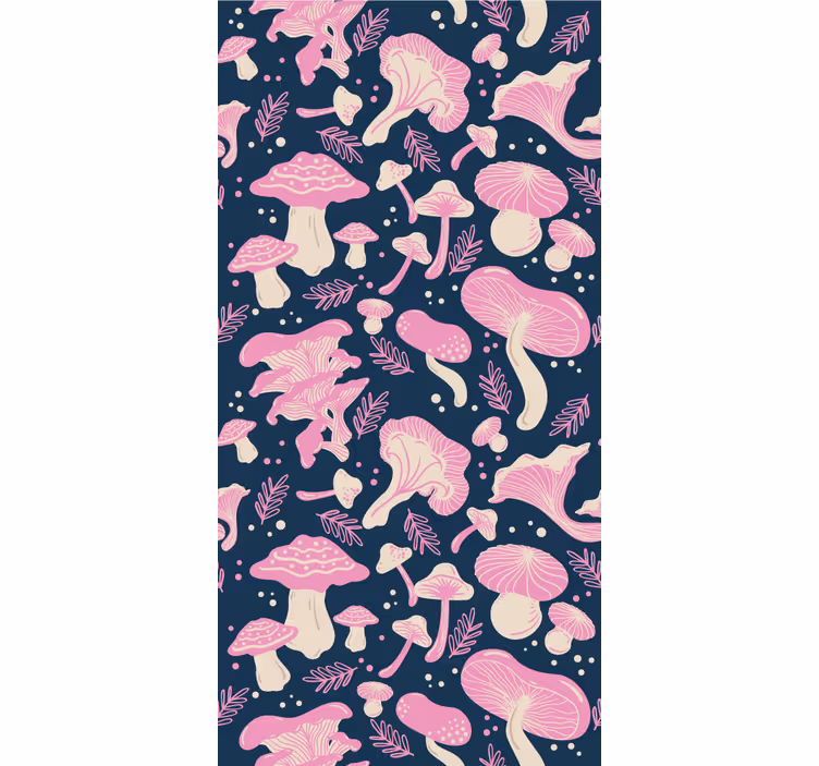 Store enrouleur moderne motif champignons roses - TenStickers