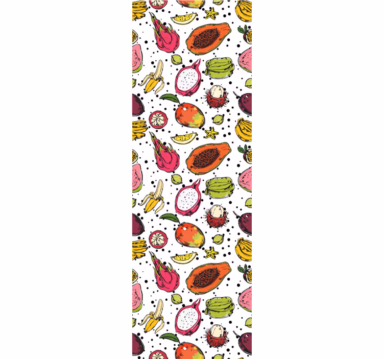 Store enrouleur moderne croquis de fruits exotiques - TenStickers