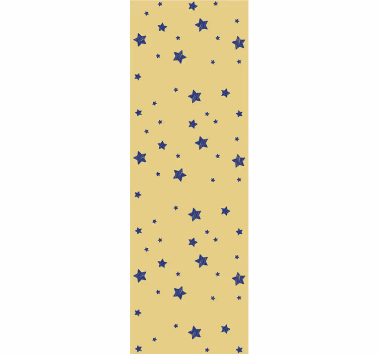 Store enrouleur moderne étoiles bleues sur fond jaune - TenStickers