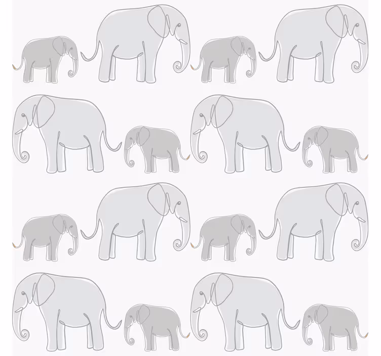 Store enrouleur gris éléphants minimalistes - TenStickers