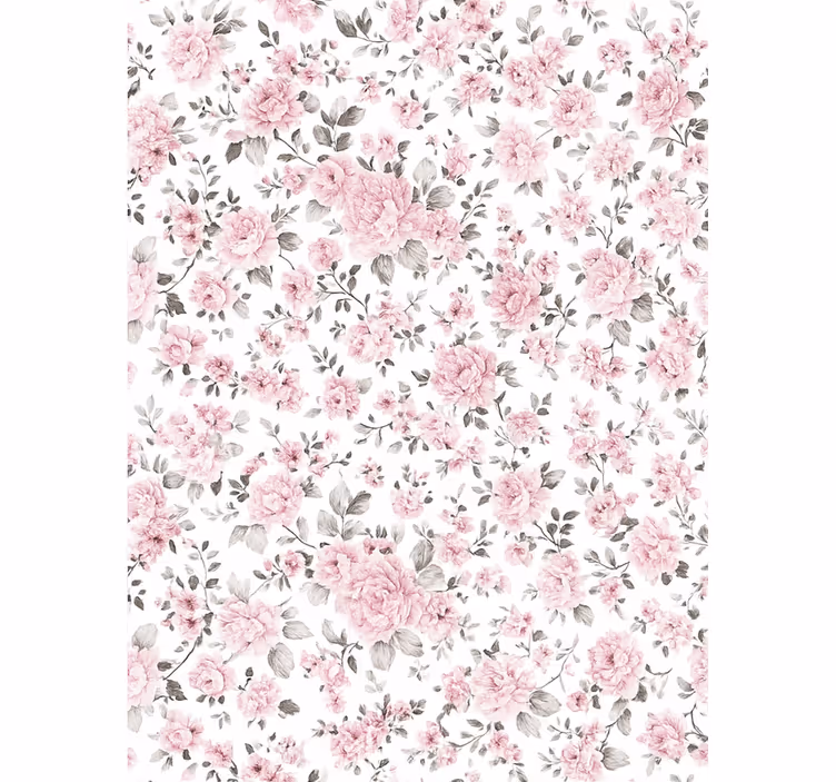 Store enrouleur rose fleurs rétro anciennes - TenStickers