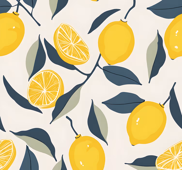Store enrouleur jaune motif citron - TenStickers