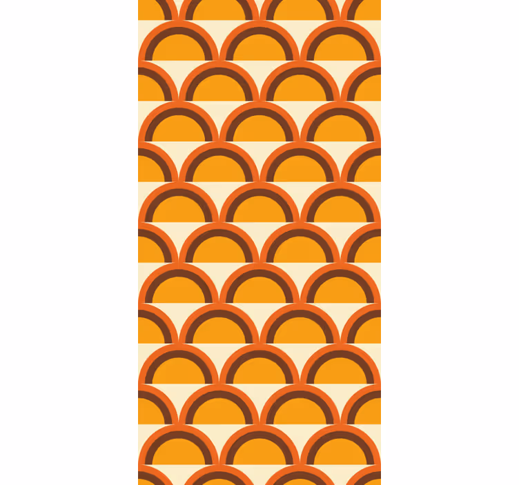 Store enrouleur jaune arcs rétro coucher de soleil 70's - TenStickers