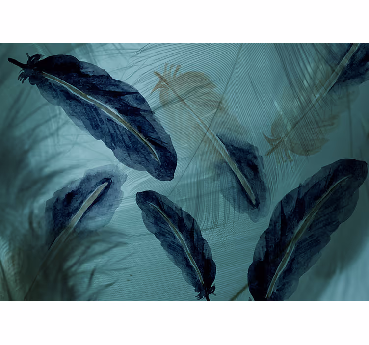 Store enrouleur cuisine plume aquarelle esthétique - TenStickers
