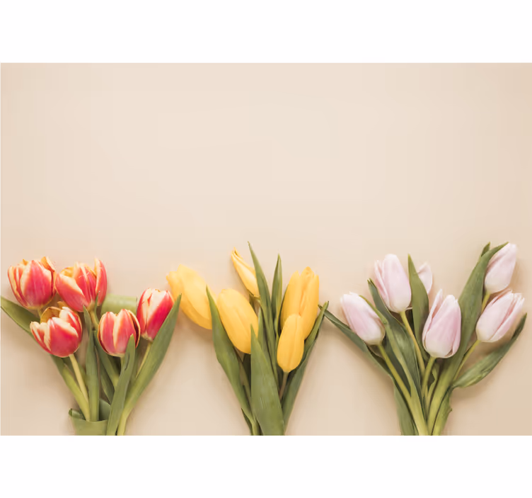 Store enrouleur cuisine trois couleurs de fleurs - TenStickers