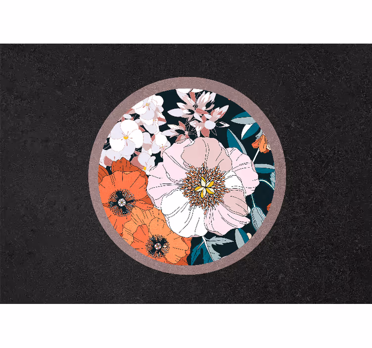 Store enrouleur cuisine fleurs de chiots en cercle - TenStickers