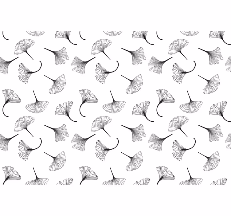 Store enrouleur cuisine motif feuilles de ginkgo noir - TenStickers