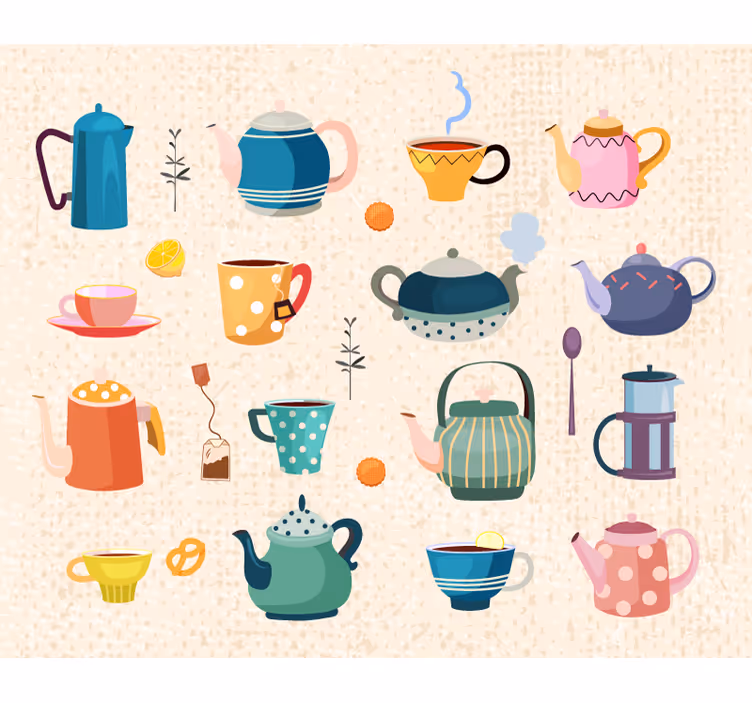 Store enrouleur cuisine vintage thé - TenStickers