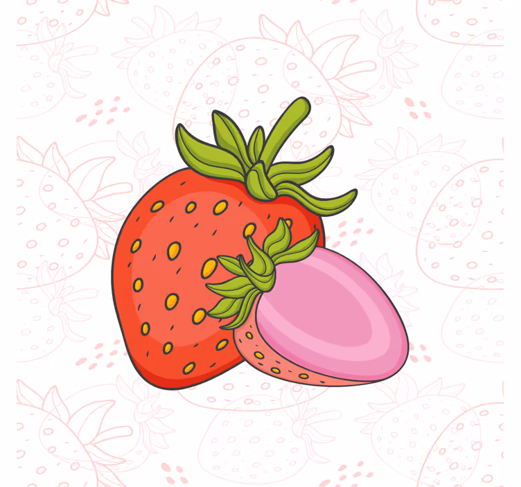 Store enrouleur cuisine fraises rouges et roses - TenStickers