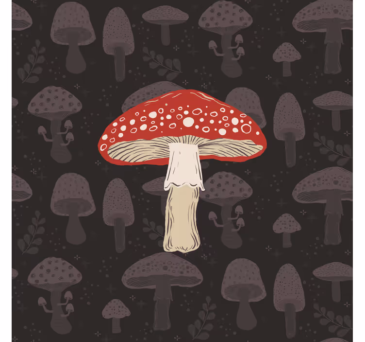 Store enrouleur cuisine design champignon dessiné à la main - TenStickers