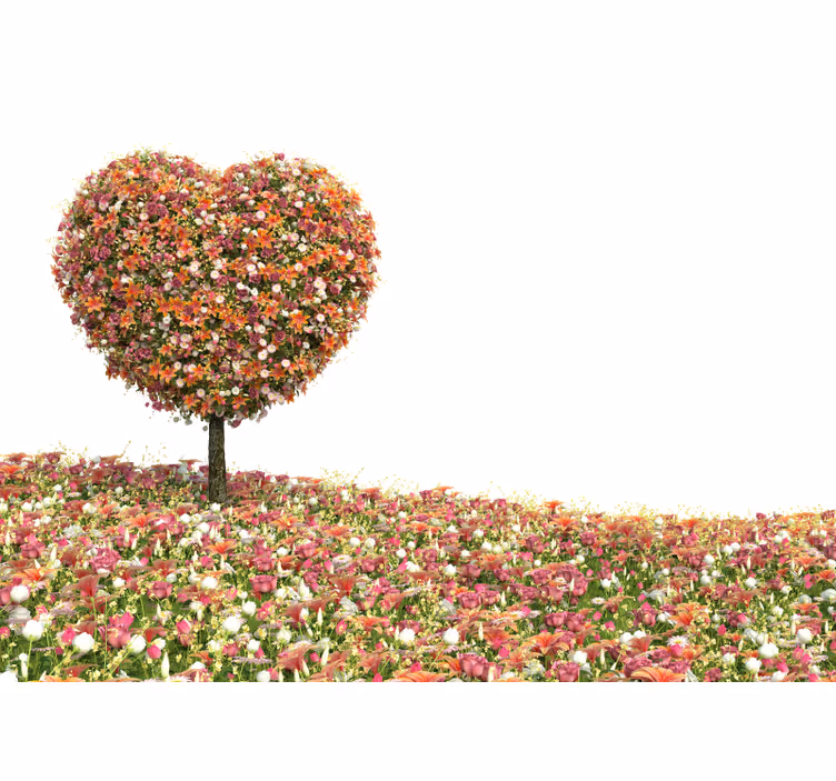 Store enrouleur blanc arbre fantastique en cœur - TenStickers