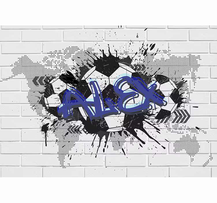 Store enrouleur blanc football graffiti - TenStickers