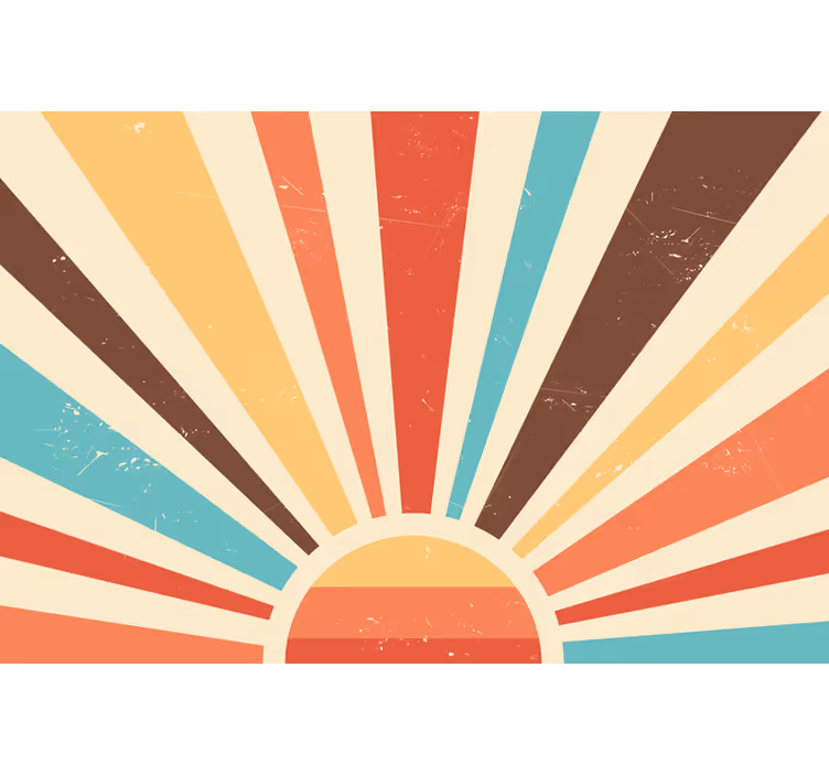 Store enrouleur bureau coucher de soleil vintage abstrait - TenStickers