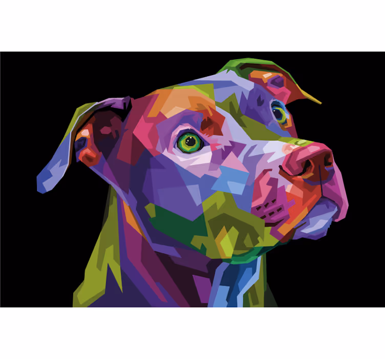 Store enrouleur bureau chiens pitbull multicolores - TenStickers