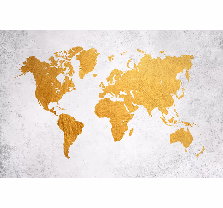 Store enrouleur bureau carte du monde dorée - TenStickers
