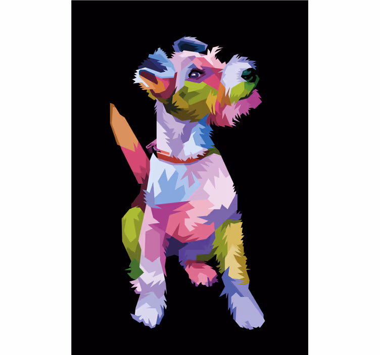 Store enrouleur bureau animaux géométriques fox terrier - TenStickers