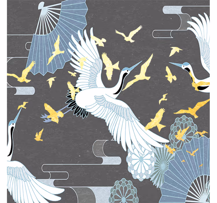 Store enrouleur bureau oiseau oriental - TenStickers